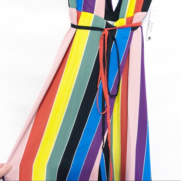 Bloomingdales Aqua Rainbow Striped Maxi Dress - Picture 4 of 6
